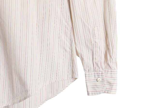 80s ブルックスブラザーズ ストライプ 長袖 クレリック シャツ レディース S 程 古着 Brooks Brothers MAKERS ヴィンテージ ラウンドカラー
