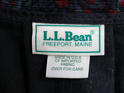 90s USA製 エルエルビーン 細畝 コーデュロイ 総柄 フレア スカート レディース L 程 90年代 オールド LLBean ペイズリー ロング マキシ丈