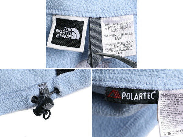ノースフェイス フルジップ フリース ベスト レディース M / 古着 The North face アウトドア ハイネック 重ね着 前開き ワンポイント 薄青