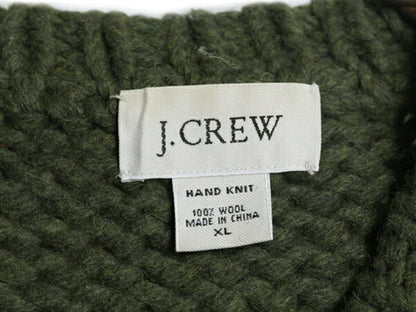 00s 手編み J CREW ボーダー ハンド ニット セーター メンズ XL 古着 オールド ウール ハンドメイド ジェイクルー ローゲージ 大きいサイズ