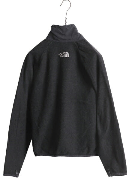 ノースフェイス フルジップ フリース ジャケット レディース XS / 古着 The North Face ハイネック ジャンパー ブルゾン 薄手 インナー 黒