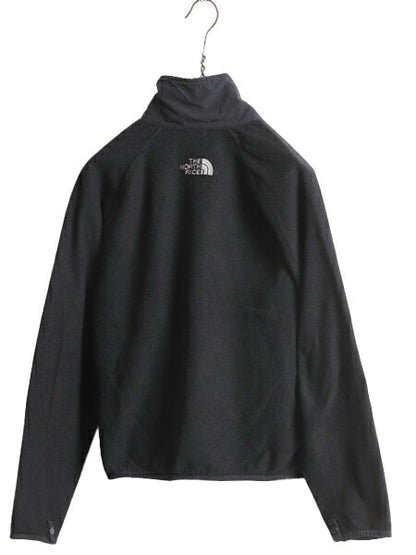 ノースフェイス フルジップ フリース ジャケット レディース XS / 古着 The North Face ハイネック ジャンパー ブルゾン 薄手 インナー 黒