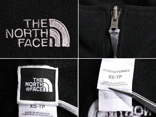 ノースフェイス フルジップ フリース ジャケット レディース XS / 古着 The North Face ハイネック ジャンパー ブルゾン 薄手 インナー 黒