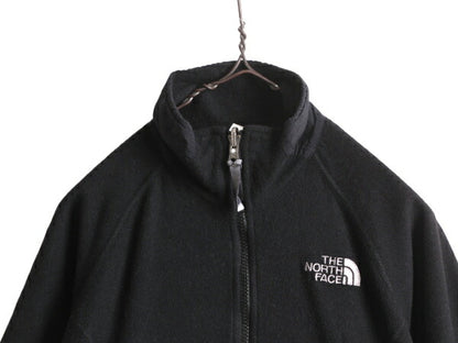 ノースフェイス フルジップ フリース ジャケット レディース XS / 古着 The North Face ハイネック ジャンパー ブルゾン 薄手 インナー 黒