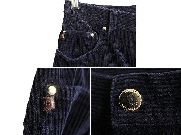 90s LAUREN JEANS ラルフローレン 太畝 コーデュロイ パンツ レディース 28インチ S 程/ 古着 スリム ストレート ノータック ストレッチ 黒