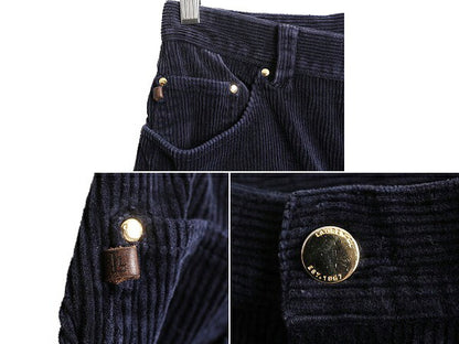 90s LAUREN JEANS ラルフローレン 太畝 コーデュロイ パンツ レディース 28インチ S 程/ 古着 スリム ストレート ノータック ストレッチ 黒