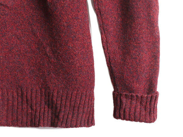 90s ペンドルトン シェットランド ウール ニット セーター メンズ M / 90年代 オールド PENDLETON 無地 クルーネック ミドルゲージ エンジ