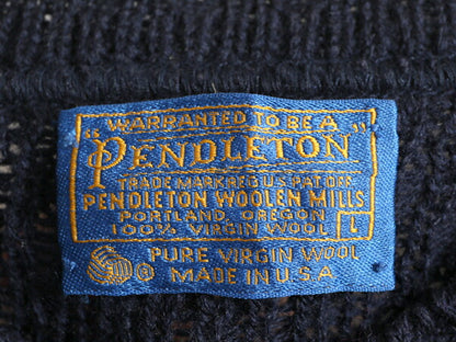 70s USA製 ペンドルトン ノルディック ウール デザイン ニット セーター メンズ L / 古着 PENDLETON 70年代 ヴィンテージ 3D 立体編み 総柄