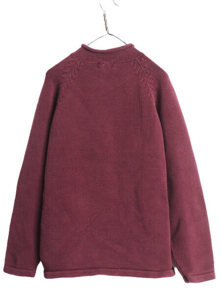 00s J CREW ロールネック コットン ニット セーター メンズ XL / 古着 00年代 オールド 無地 ハイネック ジェイクルー 厚手 大きいサイズ