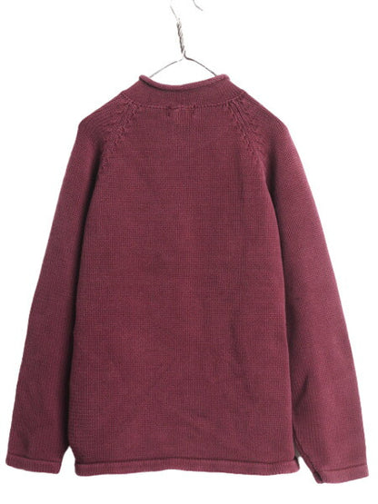 00s J CREW ロールネック コットン ニット セーター メンズ XL / 古着 00年代 オールド 無地 ハイネック ジェイクルー 厚手 大きいサイズ