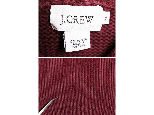 00s J CREW ロールネック コットン ニット セーター メンズ XL / 古着 00年代 オールド 無地 ハイネック ジェイクルー 厚手 大きいサイズ