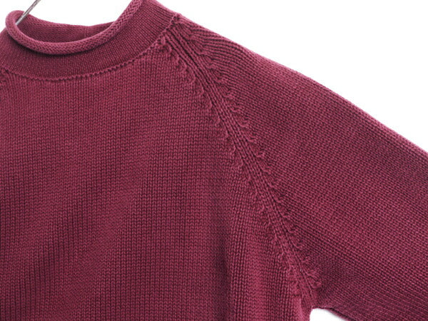 00s J CREW ロールネック コットン ニット セーター メンズ XL / 古着 00年代 オールド 無地 ハイネック ジェイクルー 厚手 大きいサイズ