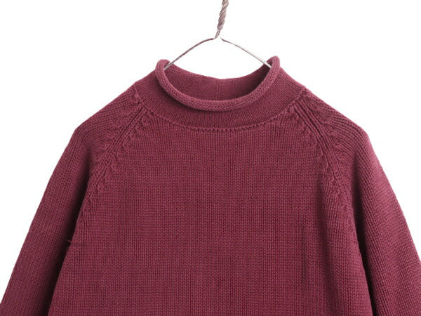 00s J CREW ロールネック コットン ニット セーター メンズ XL / 古着 00年代 オールド 無地 ハイネック ジェイクルー 厚手 大きいサイズ