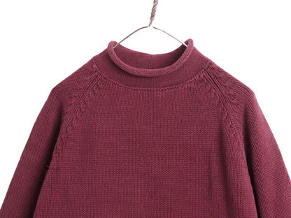 00s J CREW ロールネック コットン ニット セーター メンズ XL / 古着 00年代 オールド 無地 ハイネック ジェイクルー 厚手 大きいサイズ