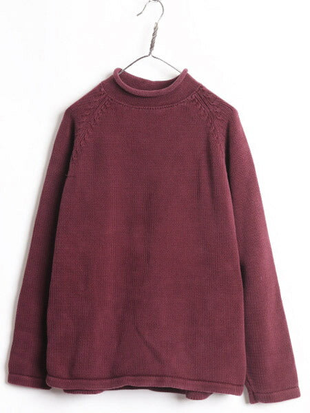 00s J CREW ロールネック コットン ニット セーター メンズ XL / 古着 00年代 オールド 無地 ハイネック ジェイクルー 厚手 大きいサイズ