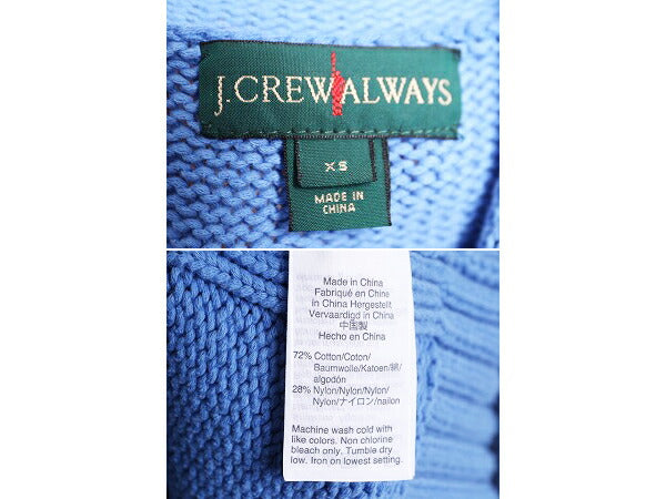 J CREW ALWAYS ロールネック コットン ニット セーター レディース XS 古着 巨人タグ 無地 ハイネック ジェイクルー