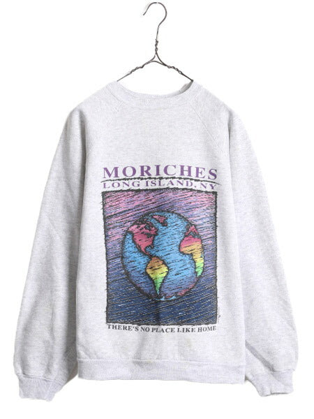 90s USA製 地球 アート イラスト プリント スウェット メンズ XL 90年代 オールド 裏起毛 トレーナー グラフィック ヘインズ 大きいサイズ