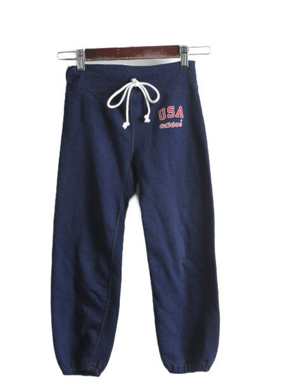 80s USA製 アディダス スウェット パンツ キッズ S 100cm 110cm 古着 80年代 ヴィンテージ ADIDAS 裏起毛 トレーナー 子供用 子供服 裾ゴム