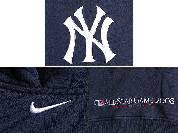MLB オフシャル ナイキ ヤンキース スウェット フード パーカー メンズ L / NIKE センター スモール スウォッシュ オールスターゲーム 限定