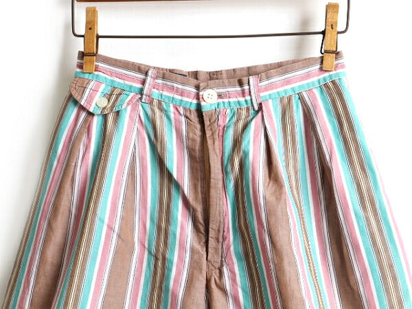 キッズ 80s ビンテージ ☆ ラルフローレン ストライプ コットン ショートパンツ ( 6 レディース  XXS 程 ) 古着 80年代 ショーツ POLO ポロ