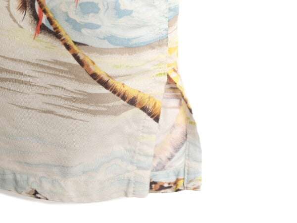 Liz claiborne 100％ レーヨン アロハ シャツ レディース L / 古着 半袖シャツ オープンカラー ハワイアン ループ留め 開襟 ボックス 総柄