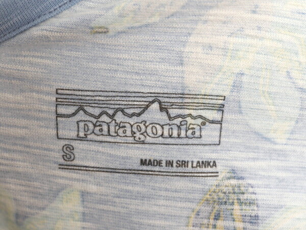 パタゴニア コットン ノースリーブ ワンピース レディース S / PATGONIA アウトドア 膝丈 ミニ ワンピ ドレス 総柄 マルチカラー Vネック