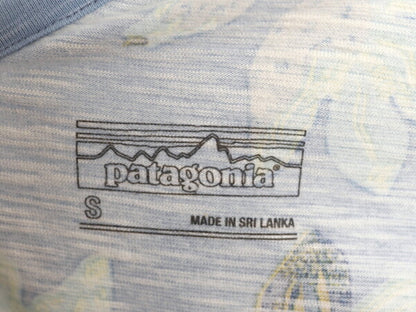 パタゴニア コットン ノースリーブ ワンピース レディース S / PATGONIA アウトドア 膝丈 ミニ ワンピ ドレス 総柄 マルチカラー Vネック