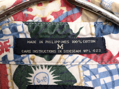 90s ドッカーズ リーバイス 総柄 半袖 ボタンダウン シャツ メンズ M / 古着 オールド LEVIS DOCKERS コットン マルチカラー BD 半袖シャツ