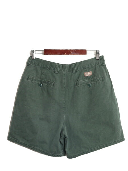 ギャップ  コットン チノ ショートパンツ メンズ 32 / GAP KHAKIS ショーツ 短パン 2タック ワンポイント 無地 リラックス フィット カーキ