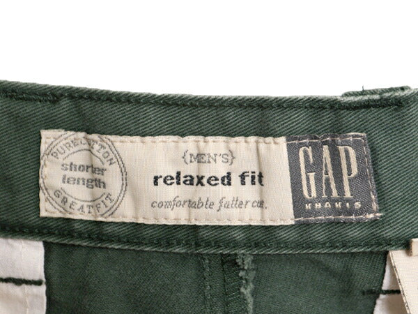 ギャップ  コットン チノ ショートパンツ メンズ 32 / GAP KHAKIS ショーツ 短パン 2タック ワンポイント 無地 リラックス フィット カーキ
