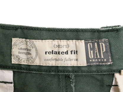 ギャップ  コットン チノ ショートパンツ メンズ 32 / GAP KHAKIS ショーツ 短パン 2タック ワンポイント 無地 リラックス フィット カーキ