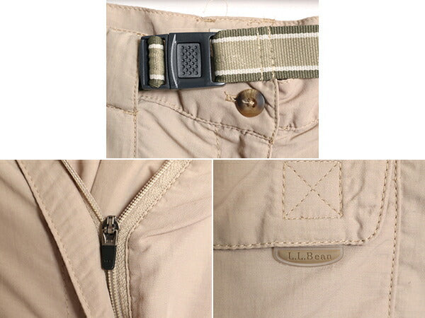 エルエルビーン ナイロン カーゴ ショーツ メンズ S 古着 LLBEAN アウトドア 短パン ショート パンツ ベージュ ベルト付き ブッシュ ガイド