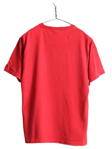 ラルフローレン ビッグ ロゴ プリント 半袖 Tシャツ メンズ S 程 古着 POLO JEANS CO ポロ プリントTシャツ コットン カットソー レッド