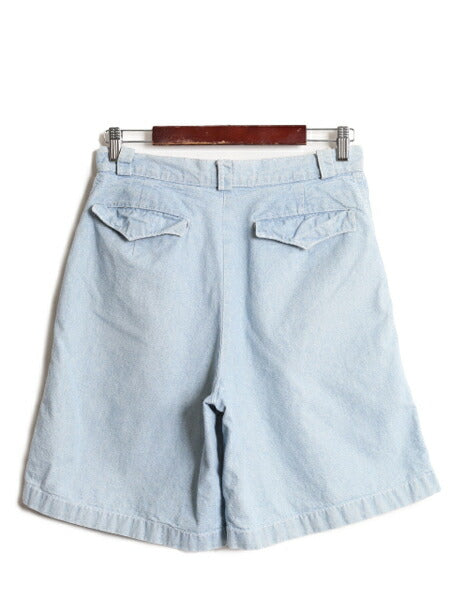 80s USA製 OLD GAP シャンブレー ショートパンツ レディース S / ヴィンテージ オールド ギャップ コットン ショーツ ハーフパンツ 2タック