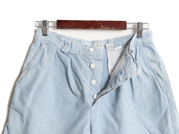 80s USA製 OLD GAP シャンブレー ショートパンツ レディース S / ヴィンテージ オールド ギャップ コットン ショーツ ハーフパンツ 2タック