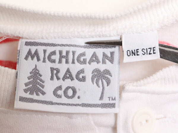 ミシガンラグ ネコ アート イラスト ビッグ プリント Tシャツ メンズ レディース XXL 程 古着 総柄 MICHIGAN RAG アニマル ヘンリーネック