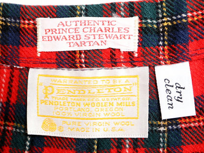 70s USA製 ペンドルトン チェック ウール プリーツ スカート レディース S 程 / PENDLETON 70年代 ヴィンテージ タータンチェック ひざ丈