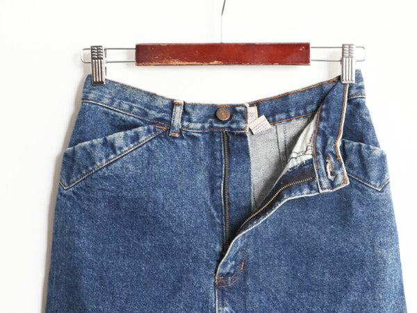 80s USA製 OLD GAP デニム タイト スカート レディース S 程 古着 80年代 ヴィンテージ ギャップ ひざ丈 ミディ丈 Aライン スリット入り