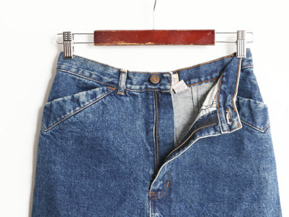 80s USA製 OLD GAP デニム タイト スカート レディース S 程 古着 80年代 ヴィンテージ ギャップ ひざ丈 ミディ丈 Aライン スリット入り