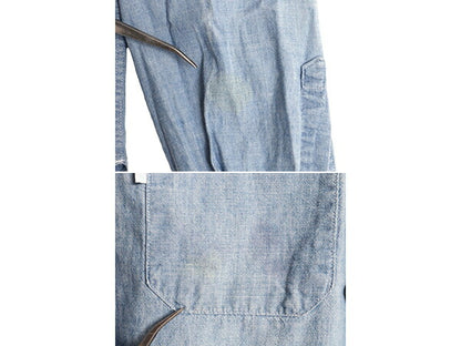 80s リーバイス バンドカラー 長袖 シャンブレー シャツ レディース S 程 80年代 ヴィンテージ Levis 長袖シャツ 100% コットン ノーカラー