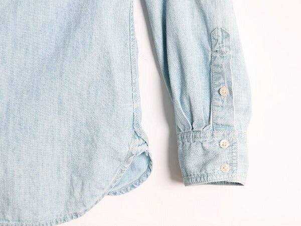 00s ラルフローレン 長袖 シャンブレー シャツ レディース XL 程 オールド LAUREN JEANS Co ポロ 長袖シャツ マチ付き ヴィンテージ モデル