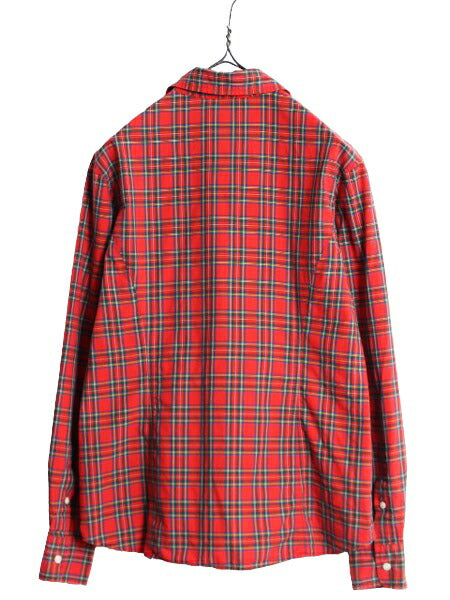 90s ラルフローレン チェック 長袖 シャツ レディース M 程 古着 90年代 オールド ポロ 長袖シャツ コットン マルチカラー ポニーなし 薄手
