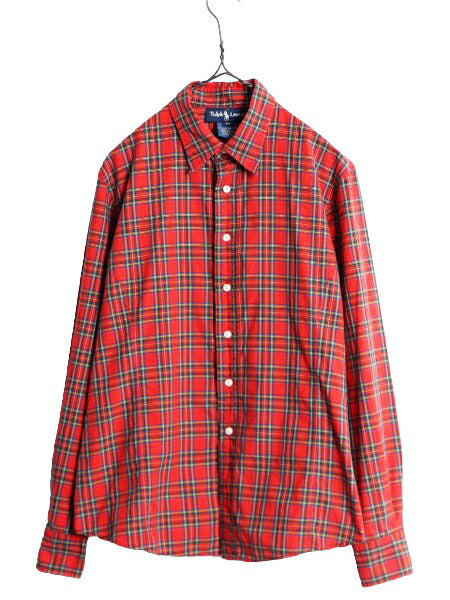 90s ラルフローレン チェック 長袖 シャツ レディース M 程 古着 90年代 オールド ポロ 長袖シャツ コットン マルチカラー ポニーなし 薄手