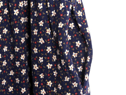 デッドストック 90s USA製 エルエルビーン 花柄 プリント 半袖 ワンピース レディース M / オールド LLBEAN 総柄 コットン ロング マキシ丈