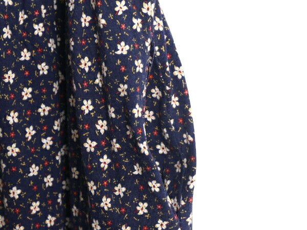 デッドストック 90s USA製 エルエルビーン 花柄 プリント 半袖 ワンピース レディース M / LLBEAN オールド 総柄 コットン ロング マキシ丈