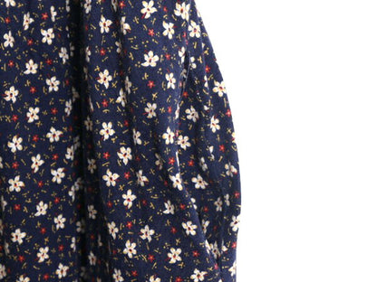 デッドストック 90s USA製 エルエルビーン 花柄 プリント 半袖 ワンピース レディース M / LLBEAN オールド 総柄 コットン ロング マキシ丈