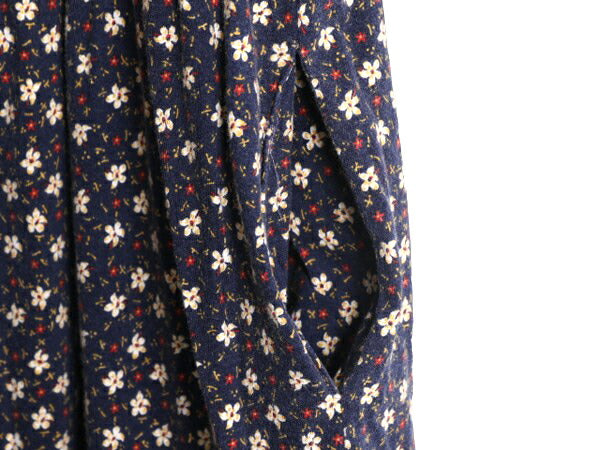 デッドストック 90s USA製 エルエルビーン 花柄 プリント 半袖 ワンピース レディース L / オールド LLBEAN 総柄 コットン ロング マキシ丈