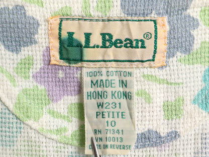 80s エルエルビーン 花柄 プリント 半袖 ワンピース レディース M 程 80年代 ヴィンテージ LLBEAN 総柄 コットン ロング マキシ丈 ワンピ