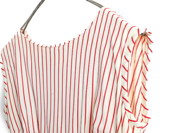 50s ビンテージ ☆ ストライプ ノースリーブ ワンピース レディース S 程/ 50年代 ひざ下丈 ミディ丈 ワンピ タンク キャミワンピ 2トーン