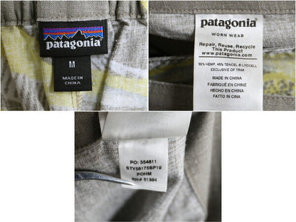 19年製 パタゴニア ガーデン アイランド ショーツ レディース M / 古着 Patagonia アウトドア ショートパンツ 総柄 短パン 短パン 麻 薄手